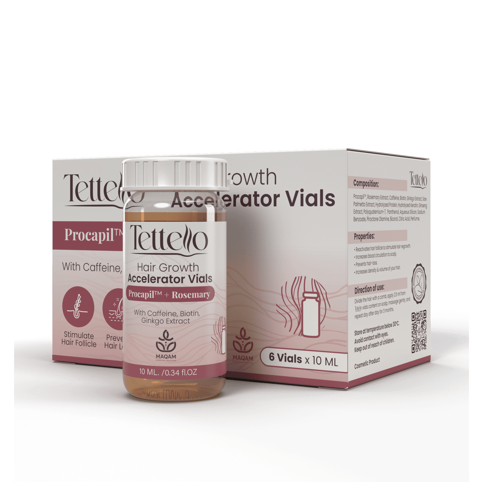 Tettello Hair Growth Accelerator Vials 6 x 10 ml