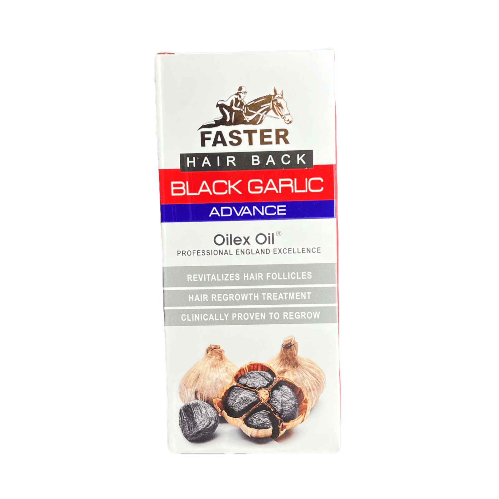 Faster Black Garlic Advance Oil Hair Back white
